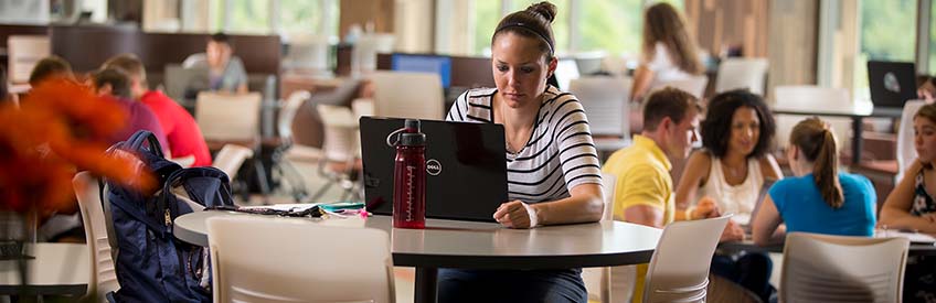 Student working in resource center