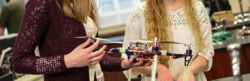 Engineering Students with drone