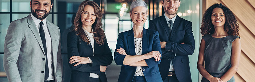 Business partners smiling
