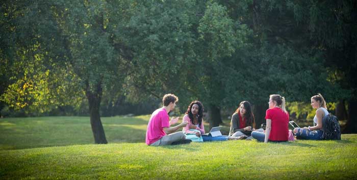 Students on campus