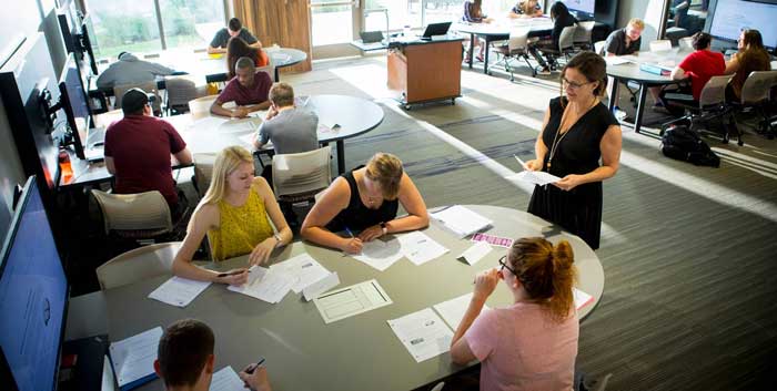 Teacher with small group 