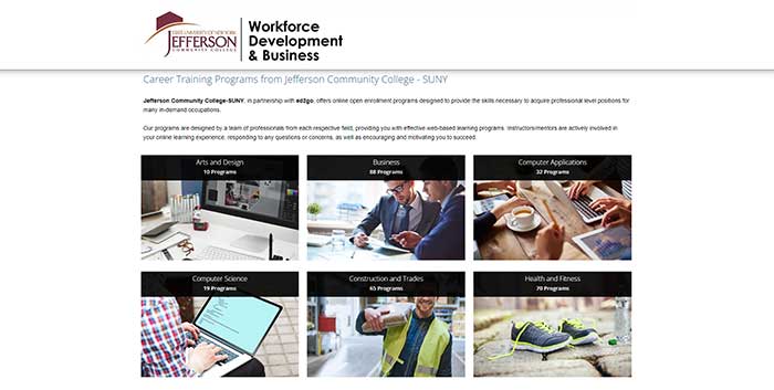 Screenshot of ed2go career training page