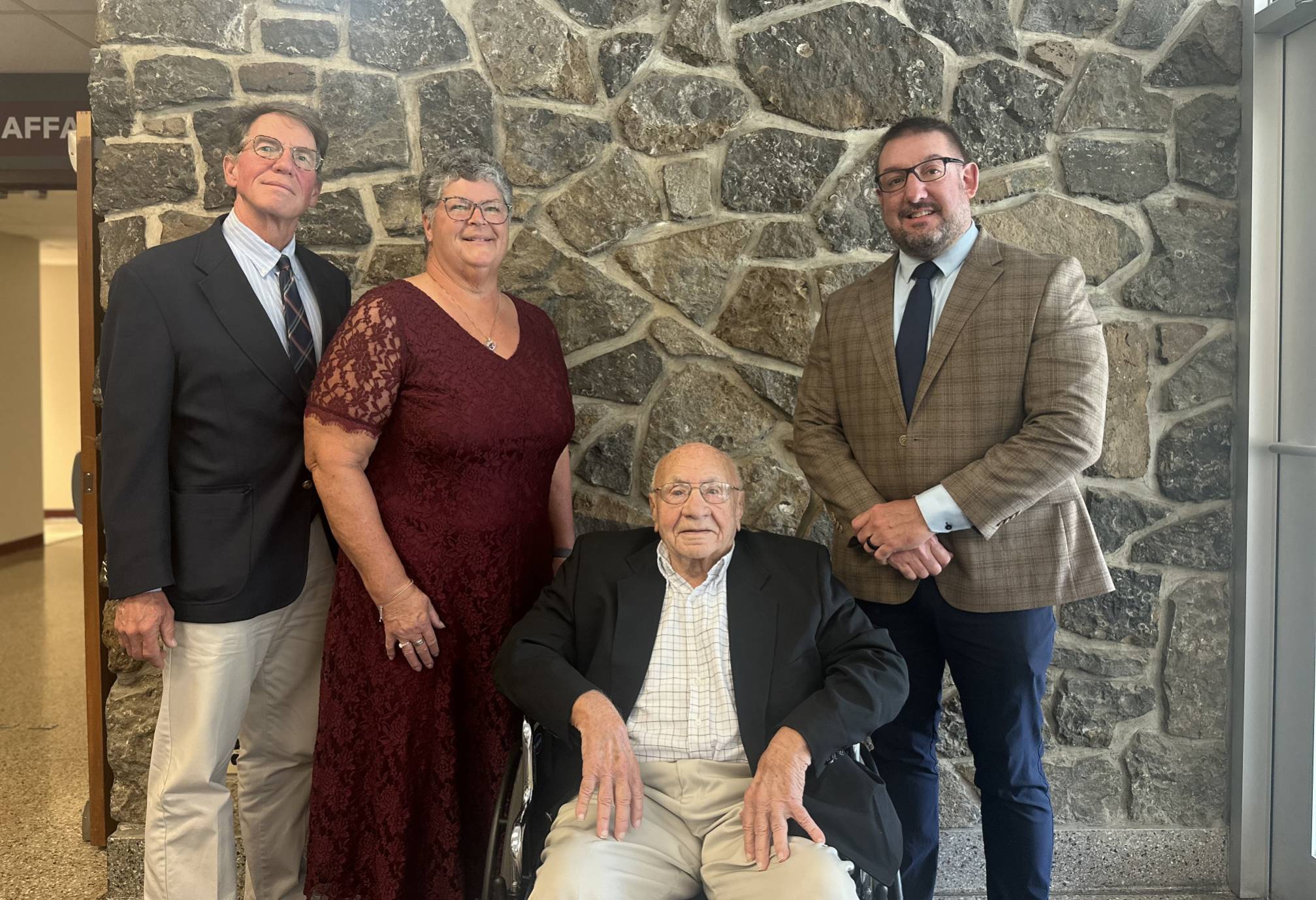 Trustees, Newly Appointed Emeritus, and President Posing for Photo